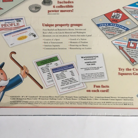 Monopoly America Special Edition 2002 Parker Brothers New Factory Sealed - Picture 3 of 10